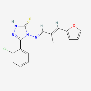 3-(2-Chlorophenyl)-4-((3-(furan-2-yl)-2-methylallylidene)amino)-1H-1,2,4-triazole-5(4H)-thione - 478254-43-2