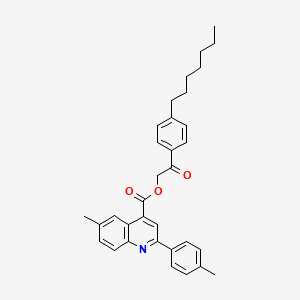 2-(4-Heptylphenyl)-2-oxoethyl 6-methyl-2-(p-tolyl)quinoline-4-carboxylate - 355429-18-4