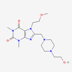 8-{[4-(2-hydroxyethyl)piperazin-1-yl]methyl}-7-(2-methoxyethyl)-1,3-dimethyl-3,7-dihydro-1H-purine-2,6-dione - 