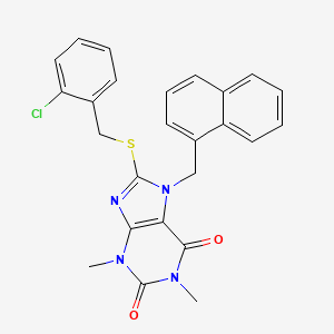 8-((2-Chlorobenzyl)thio)-1,3-dimethyl-7-(naphthalen-1-ylmethyl)-1H-purine-2,6(3H,7H)-dione - 476481-18-2