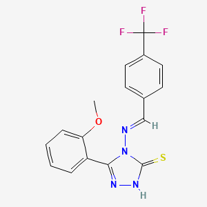 5-(2-methoxyphenyl)-4-({(E)-[4-(trifluoromethyl)phenyl]methylidene}amino)-4H-1,2,4-triazole-3-thiol - 478257-40-8
