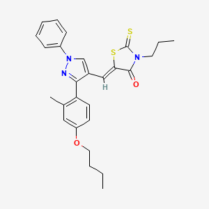 (5Z)-5-{[3-(4-butoxy-2-methylphenyl)-1-phenyl-1H-pyrazol-4-yl]methylidene}-3-propyl-2-thioxo-1,3-thiazolidin-4-one - 
