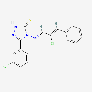 4-((2-Chloro-3-phenylallylidene)amino)-3-(3-chlorophenyl)-1H-1,2,4-triazole-5(4H)-thione - 478254-94-3