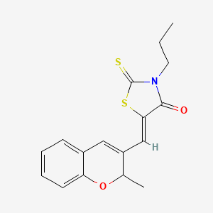 (5Z)-5-[(2-methyl-2H-chromen-3-yl)methylidene]-3-propyl-2-thioxo-1,3-thiazolidin-4-one - 