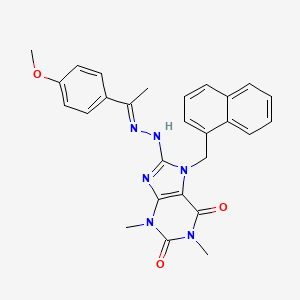 8-{(2E)-2-[1-(4-Methoxyphenyl)ethylidene]hydrazino}-1,3-dimethyl-7-(1-naphthylmethyl)-3,7-dihydro-1H-purine-2,6-dione - 478252-82-3