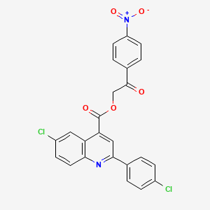 2-(4-Nitrophenyl)-2-oxoethyl 6-chloro-2-(4-chlorophenyl)quinoline-4-carboxylate - 355420-54-1