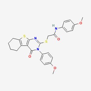 N-(4-methoxyphenyl)-2-{[3-(4-methoxyphenyl)-4-oxo-3,4,5,6,7,8-hexahydro[1]benzothieno[2,3-d]pyrimidin-2-yl]sulfanyl}acetamide - 477329-07-0