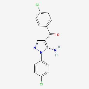 (5-Amino-1-(4-chlorophenyl)-1H-pyrazol-4-YL)(4-chlorophenyl)methanone - 618091-27-3
