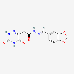 N'-[(E)-1,3-benzodioxol-5-ylmethylidene]-2-(3,5-dioxo-2,3,4,5-tetrahydro-1,2,4-triazin-6-yl)acetohydrazide - 