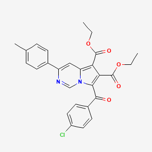 Diethyl 7-(4-chlorobenzoyl)-3-(p-tolyl)pyrrolo[1,2-c]pyrimidine-5,6-dicarboxylate - 618070-15-8