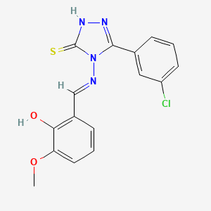 3-(3-Chlorophenyl)-4-((2-hydroxy-3-methoxybenzylidene)amino)-1H-1,2,4-triazole-5(4H)-thione - 478254-64-7