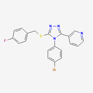 3-(4-(4-Bromophenyl)-5-((4-fluorobenzyl)thio)-4H-1,2,4-triazol-3-yl)pyridine - 477328-98-6