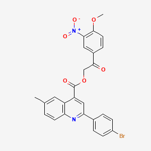 2-(4-Methoxy-3-nitrophenyl)-2-oxoethyl 2-(4-bromophenyl)-6-methylquinoline-4-carboxylate - 