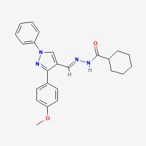N'-((3-(4-Methoxyphenyl)-1-phenyl-1H-pyrazol-4-yl)methylene)cyclohexanecarbohydrazide - 477735-04-9