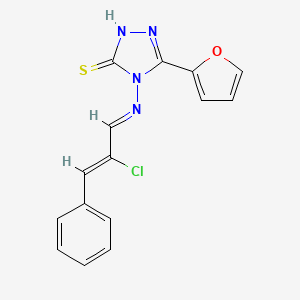 4-((2-Chloro-3-phenylallylidene)amino)-3-(furan-2-yl)-1H-1,2,4-triazole-5(4H)-thione - 478253-73-5
