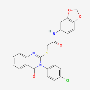 N-(1,3-benzodioxol-5-yl)-2-{[3-(4-chlorophenyl)-4-oxo-3,4-dihydroquinazolin-2-yl]sulfanyl}acetamide - 477329-02-5