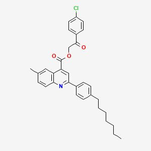 2-(4-Chlorophenyl)-2-oxoethyl 2-(4-heptylphenyl)-6-methylquinoline-4-carboxylate - 355433-21-5
