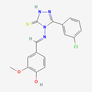3-(3-Chlorophenyl)-4-((4-hydroxy-3-methoxybenzylidene)amino)-1H-1,2,4-triazole-5(4H)-thione - 478255-03-7