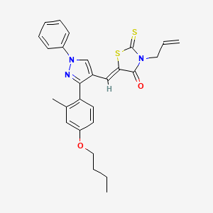 (5Z)-3-allyl-5-{[3-(4-butoxy-2-methylphenyl)-1-phenyl-1H-pyrazol-4-yl]methylene}-2-thioxo-1,3-thiazolidin-4-one - 