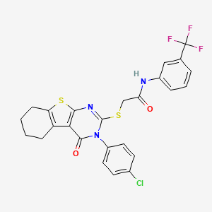 2-{[3-(4-chlorophenyl)-4-oxo-3,4,5,6,7,8-hexahydro[1]benzothieno[2,3-d]pyrimidin-2-yl]sulfanyl}-N-[3-(trifluoromethyl)phenyl]acetamide - 476486-23-4