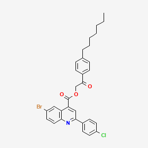 2-(4-Heptylphenyl)-2-oxoethyl 6-bromo-2-(4-chlorophenyl)quinoline-4-carboxylate - 355429-31-1
