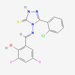 3-(2-Chlorophenyl)-4-((2-hydroxy-3,5-diiodobenzylidene)amino)-1H-1,2,4-triazole-5(4H)-thione - 478254-53-4
