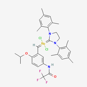 [1,3-Bis(2,4,6-trimethylphenyl)imidazolidin-2-ylidene]-dichloro-[[2-propan-2-yloxy-5-[(2,2,2-trifluoroacetyl)amino]phenyl]methylidene]ruthenium - 