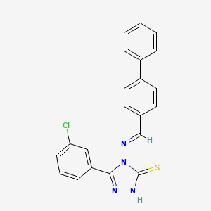 4-(([1,1'-Biphenyl]-4-ylmethylene)amino)-3-(3-chlorophenyl)-1H-1,2,4-triazole-5(4H)-thione - 478255-40-2