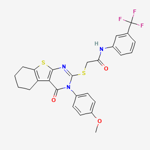 2-{[3-(4-methoxyphenyl)-4-oxo-3,4,5,6,7,8-hexahydro[1]benzothieno[2,3-d]pyrimidin-2-yl]sulfanyl}-N-[3-(trifluoromethyl)phenyl]acetamide - 476484-87-4