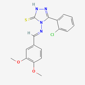 5-(2-Chlorophenyl)-4-((3,4-dimethoxybenzylidene)amino)-4H-1,2,4-triazole-3-thiol - 144140-01-2