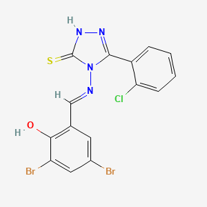3-(2-chlorophenyl)-4-[(E)-(3,5-dibromo-2-hydroxyphenyl)methylideneamino]-1H-1,2,4-triazole-5-thione - 478254-46-5