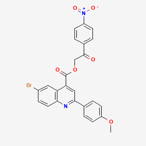 2-(4-Nitrophenyl)-2-oxoethyl 6-bromo-2-(4-methoxyphenyl)quinoline-4-carboxylate - 355420-83-6