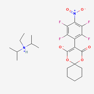 N-Ethyl-N-isopropylpropan-2-aminium 4-oxo-3-(2,3,5,6-tetrafluoro-4-nitrophenyl)-1,5-dioxaspiro[5.5]-undec-2-en-2-olate - 