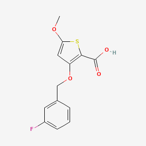 3-((3-Fluorobenzyl)oxy)-5-methoxythiophene-2-carboxylic acid - 