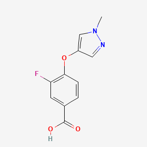 3-Fluoro-4-[(1-methyl-1H-pyrazol-4-yl)oxy]benzoic acid - 