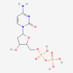 [[5-(4-Amino-2-oxo-pyrimidin-1-yl)-3-hydroxy-oxolan-2-yl]methoxy-hydroxy-phosphoryl]oxyphosphonic acid - 
