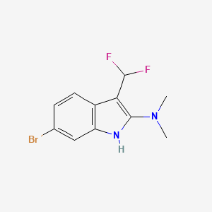 6-Bromo-3-(difluoromethyl)-N,N-dimethyl-1H-indol-2-amine - 