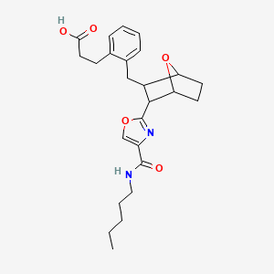 3-{2-[3-(4-Pentylcarbamoyl-oxazol-2-yl)-7-oxa-bicyclo[2.2.1]hept-2-ylmethyl]-phenyl}-propionic acid - 