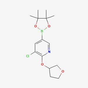3-Chloro-2-((tetrahydrofuran-3-yl)oxy)-5-(4,4,5,5-tetramethyl-1,3,2-dioxaborolan-2-yl)pyridine - 