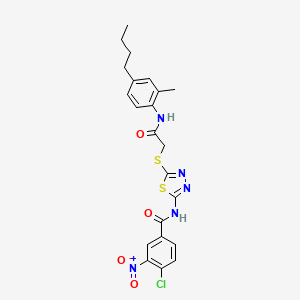 N-[5-[2-(4-butyl-2-methylanilino)-2-oxoethyl]sulfanyl-1,3,4-thiadiazol-2-yl]-4-chloro-3-nitrobenzamide - 4733-58-8