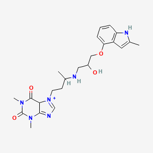 7-[3-[[2-hydroxy-3-[(2-methyl-1H-indol-4-yl)oxy]propyl]amino]butyl]-1,3-dimethyl-5H-purin-7-ium-2,6-dione - 
