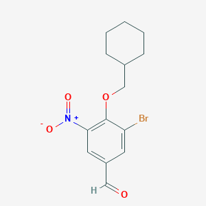 3-Bromo-4-cyclohexylmethyloxy-5-nitrobenzaldehyde - 