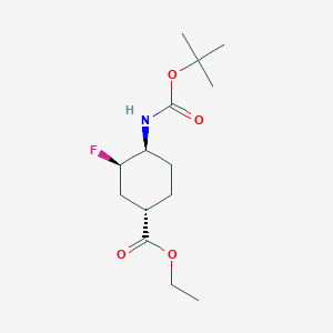 Ethyl (1S,3R,4S)-4-((tert-butoxycarbonyl)amino)-3-fluorocyclohexane-1-carboxylate - 