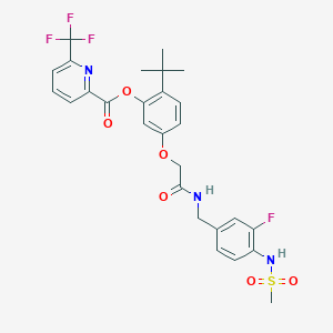 2-(tert-Butyl)-5-(2-((3-fluoro-4-(methylsulfonamido)benzyl)amino)-2-oxoethoxy)phenyl 6-(trifluoromethyl)picolinate - 
