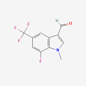 7-fluoro-1-methyl-5-(trifluoromethyl)-1H-indole-3-carbaldehyde - 