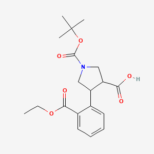 (3R,4S)-4-(2-ethoxycarbonylphenyl)-1-[(2-methylpropan-2-yl)oxycarbonyl]pyrrolidine-3-carboxylic acid - 