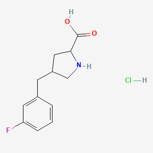 (2S,4S)-4-[(3-fluorophenyl)methyl]pyrrolidine-2-carboxylic acid;hydrochloride - 