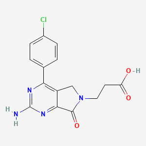 3-[2-Amino-4-(4-chlorophenyl)-7-oxo-5,7-dihydro-6h-pyrrolo[3,4-d]pyrimidin-6-yl]propanoic acid - 76628-77-8