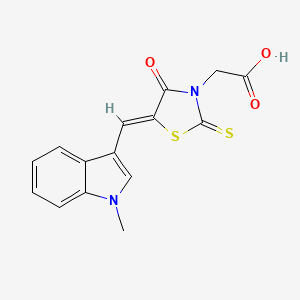 {(5Z)-5-[(1-methyl-1H-indol-3-yl)methylidene]-4-oxo-2-thioxo-1,3-thiazolidin-3-yl}acetic acid - 
