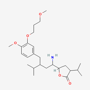 (3S,5S)-5-[(1S,3S)-1-amino-3-{[4-methoxy-3-(3-methoxypropoxy)phenyl]methyl}-4-methylpentyl]-3-(propan-2-yl)oxolan-2-one - 